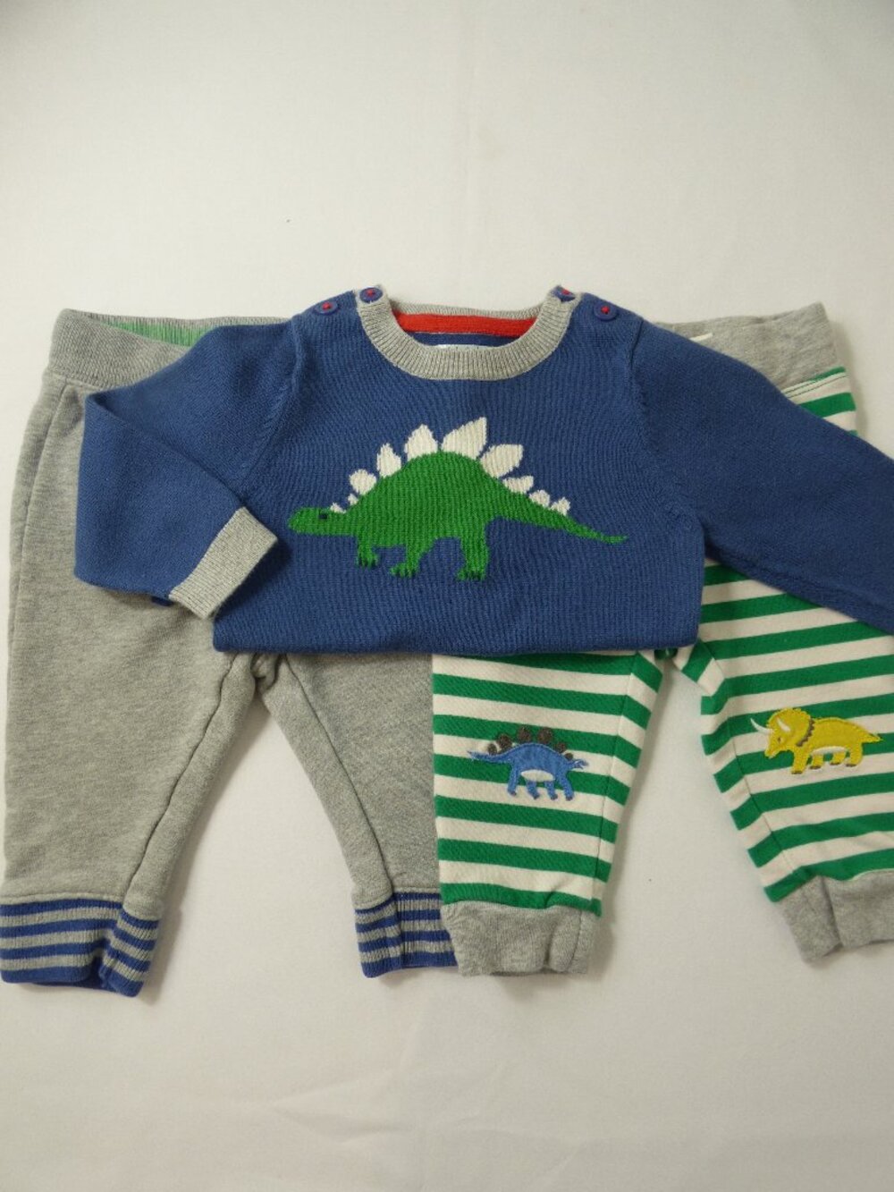 Mini Boden Boys Dinosaur Sweater and Jogger Pants Set, Size 3-6 Months